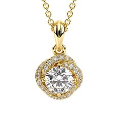 This pendant features a gorgeous design made of 14K solid gold. In the center is a stunningly moissanite stone surrounded by a halo of shimmering natural diamonds. 💗 **NEW** Live Chat With Us 💬 💗 http://bit.do/Camellia-Jewelry SETTING #SKU: AP-0008A Metal: 14K Yellow Gold (Also Available in 14K Rose Gold or 14K White Gold - No Extra Charge) Certificate: AJC (Ayala Jewelry Certificate) MAIN STONE Type: Original Moissanite  Size: 7.5mm / 1.55 Carat Shape: Round Cut Color: D-F Clarity: VVS1 ADDITIONAL STONES Stone Type: 100% Natural Diamonds Minimum Carat Weight: 0.27 Carat Shape: Round Cut Color: G-H Clarity: SI The item will be sent in an elegant jewelry gift box. Handling time is 7-10 business days, delivery time is 1-3 business days, this is an international shipping through FedEx Expr Dazzling Moissanite Halo Diamond Necklace, Gift Diamond Necklace With Round Cut Center Stone, Diamond Necklace With Center Stone For Gift, Round Cut Diamond Necklace With Center Stone Gift, Gift Round Cut Diamond Necklace With Center Stone, Diamond White Diamond Necklace With Center Stone, Moissanite Diamond Necklace With Halo Design, Dazzling Gold Diamond Necklace With Halo Design, Diamond Necklace With Center Stone As A Gift