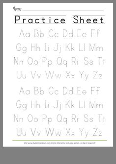 a printable practice sheet with letters and numbers