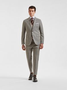 Sako z čisté vlny Vitale Barberis Canonico, ECRU Sleeveless Suit, Raincoat Jacket, Sports Trousers, Suit Shirts, Polo Jeans, Three Piece Suit, Wool Suit, Classic Shoes, Men Looks