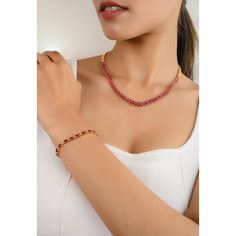 This exquisite choker necklace features a stunning 10.86ctw pear-cut ruby gemstone, radiating a deep, rich red hue. Designed for women with a taste for elegance, the necklace beautifully encircles the neck, making a bold and luxurious statement. Perfect for special occasions, this piece exudes timeless sophistication and grace. Ruby improves mental strength. Designed with a pear cut ruby set in prong settings making a necklace to make you stand out of the crowd. This is a perfect July birthstone necklace, Grandma Gift, Bridal Shower Gift, Mom Gift, Gift For Sister, Mother Daughter Gift, Bride To Be Gift, Bridesmaid Gift, Anniversary Gift, Friendsgiving Gift, Engagement Gift, Wedding Gift, Mother's Day Gift or any Holiday Gift for Mother, Sister, Daughter, Grandma, Fiancé, Girlfriend, Valen Elegant Ruby Choker As A Gift, Elegant Red Choker For Formal Occasions, 14k Gold Choker Necklace, Making A Necklace, Gemstone Choker Necklace, Ruby Set, Diamond Choker Necklace, Sterling Silver Choker, Gemstone Choker