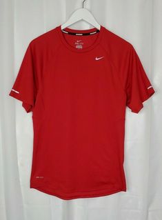 Nike Running Dri-Fit Short Sleeve Red Tee T-Shirt Mens size Small. Condition is Pre-owned and in Great condition Measurements included in photos Shipped with USPS First Class •THANK YOU FOR YOUR INTEREST•                  {Please check-out my other listings for super great items}        • I do accept reasonable offers but (DO NOT) offer free shipping                    •STRIVING FOR ☆☆☆☆☆ FEEDBACK ❤                 •I do my best to describe all my items correctly and completely      •Positive fe Red Tee, Nike Running, First Class, Workout Shorts, Dri Fit, Men's Polo Shirt, Mens Shirts, Thank You, Running