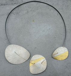 Reiko Ishiyama Contemporary Sterling Silver 23k Gold Keum Boo Modernist Necklace | eBay Contemporary Studio, Keum Boo, Artisan Jewelry Necklaces, Hanging Mobile, Handcrafted Artisan Jewelry, Gold Accent, Oxidized Sterling Silver, Fine Silver, Chains Jewelry