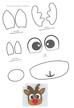 the instructions for how to make a paper reindeer mask with eyes and nose cut outs