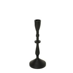 a black candle holder on a white background