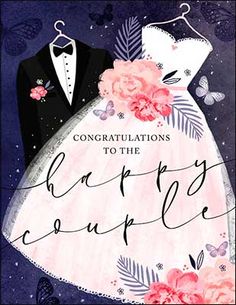 Notion Card - Congratulations To The Happy Couple Wedding Card - The Country Christmas Loft Tulisan Happy Wedding Art, Newlywed Card, Wedding Wishes Quotes, Morning Gif, Glitter Design, Good Morning Gif, Wishes Quotes, Couple Wedding, Wedding Wishes