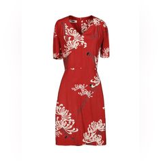 Brand: Mcq Alexander Mcqueen Size: 4 Us [Fits Size Small] Measurement (Flat): [Pit To Pit] 18” Inches Approximately [Bust] 36” Inches Approximately [Waist] 16.5” X 2 = 33” Inches Approximately [Length] 36.5” Inches Approximately Color: Red With White Floral And Black Print Accents Material: % Viscose Contrast Material: Metal Zipper Condition: New With Tag Msrp: $284 + Tax Style Tip: Flaunt This Simple Trs Chic Dress By Mcq Alexander Mcqueen With A Simple Pair Of Red Or Black Patent Leather Flats Shirt Midi Dress, Black Patent Leather Flats, Knit Skater Dress, Alexander Mcqueen Dresses, Red Or Black, Floral Babydoll Dress, White Linen Dresses, Mcq Alexander Mcqueen, Floral Short