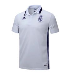 Real Madrid 1617 White Soccer Polo Shirt Sale, Football Club, Real Madrid, Madrid, Thailand, Football