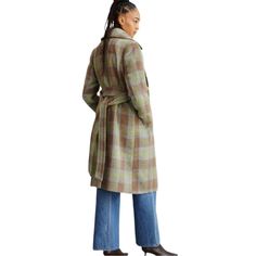 This Anthropologie Noize Katja Plaid Belted Coat Jacket In Size L Is Perfect For Any Stylish Woman. Made Of Polyester Outer Shell Material And Polyester Lining Material, This Mid-Length Coat Features A Plaid Pattern And Long Sleeves. It Also Comes With A Belt, Making It A Versatile Addition To Any Wardrobe. Its Multicolor Design, Dry Clean Only Garment Care, Regular Size Type, And Basic Jacket Style Make It A Must-Have For Any Woman's Clothing Collection. Buy This Anthropologie Coat Today And St Double-breasted Outerwear For Fall Daywear, Tailored Outerwear For Daywear In Fall, Fall Daywear Outerwear With Lapel Collar, Fall Daywear Wool Outerwear, Fall Wool Outerwear For Daywear, Anthropologie Coat, Belt Making, Free People Jacket, Basic Jackets