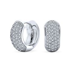 Discover our Pave CZ Huggie Hoops, perfect for those seeking delicate yet glamorous accents. These huggie earrings are impeccably polished and glisten with captivating pave texture. Affordable elegance with just the right touch of pizzazz. Adorned with cubic zirconia, they are lightweight and comfortable. Ideal for young ladies who love a touch of sparkle. Timeless and pleasing gifts that are always well-received. Crafted with rhodium-plated brass, showcasing style and quality. Hoop Earrings Silver, Fall Jewelry, Huggie Earrings, Huggie Hoop Earrings, Rose Earrings, Rose Gold Earrings, Bling Jewelry, Heart Jewelry, Huggies Earrings