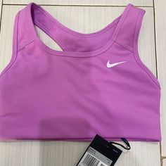 New With Tag Nike Swoosh Sports Bra Xs Dri-Fit Purple Racerback Wireless Loc: Cb1 Fitted Go-dry Sports Bra For Sports Events, Racerback Sports Bra For Light Sports, Purple Sporty Moisture-wicking Tank Top, Sporty Purple Moisture-wicking Tank Top, Purple Athleisure Tank Top For Sports, Fitted Go-dry Sports Bra, Fitted Sportswear Tank Top For Sports, Nike Sports Bra With Go-dry Technology, Nike Athletic Fit Sports Bra With Go-dry