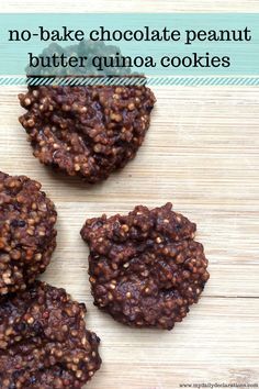 no - bake chocolate peanut butter quinoa cookies