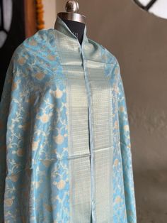 Product details:-   sky blue ethnic motifs woven design Dupatta zari,golden border. Material:-silk Hand wash length 2.50meters  width 36 inches Blue Dupatta, Golden Border, Ethnic Motifs, Cadet Blue, Sky Blue Color, Women Design, Woven Design, Blue Suit, Sky Blue