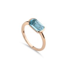 Lovely 14k rose gold ring with one glaring blue topaz weighting 2.64 cts.  Blue topaz is often associated with loyalty and love, this gem represents eternal romance. It symbolizes honesty, clarity of feelings, and deep emotional attachment. Size of the solitaire solid gold topaz ring : 53.0 FR /  6.5 US. Length of the blue topaz gemstone : 1.10 cm. / 0.43 inch. 14k pink gold minimalistic ring with one topaz with glaring light blue shades, made with care in MELIGreece's workshop in Athens.  Novem Rose Gold Topaz Ring In 14k Fine Jewelry, Rose Gold 14k Topaz Ring, Elegant Rose Gold Blue Topaz Ring, Fine Jewelry Rose Gold Ring With Blue Topaz, Rose Gold Blue Topaz Ring In Fine Jewelry Style, Rose Gold Blue Topaz Ring Fine Jewelry, Rose Gold Blue Topaz Ring, Formal Rose Gold Ring With Blue Topaz, Formal Rose Gold Blue Topaz Ring