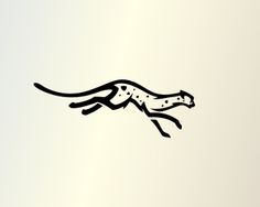 a black and white drawing of a running cheetah