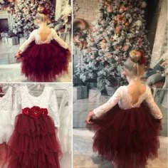 Cute Burgundy Flower Girl Dresses with Handmade Flowers sold by dressydances on Storenvy