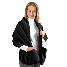 Super-Soft, Cozy Fleece Wrap Is The Perfect Way To Warm Your Shoulders On A Chilly Day. Featuring Two Large Front Pockets, It Makes A Cozy Wrap For Tv Time, Too! Hand Wash. Polyester; Imported. 66"L X 20"W. Colors Available In Burgundy, Winter White, Black, Camel, Lavender, Or Royal Blue. Shawl With Pockets, Cashmere Winter Scarf, Mermaid Hat, Mens Cashmere Scarf, Scarf Bib, Cozy Wrap, Tv Time, Travel Essentials For Women, Collections Etc