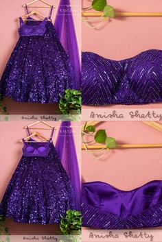 A three-piece purple shimmer lehenga set from the Anisha Shetty collection. This beautiful purple net lehenga is paired with a purple cutdana sequence net blouse. The lehenga set is enhanced with cutdana, sequins and 3d sequence work. This outfit is completed with a net embroidered purple dupatta with cutdana-sequin lace border detail with scalloped edging. Purple Net Lehenga, Shimmer Lehenga, Purple Dupatta, Net Blouse, Net Blouses, Net Lehenga, Sequence Work, Lace Border, Three Piece