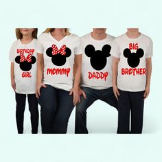 Minnie mouse birthday shirts for family Minnie Mouse Birthday Shirts, Birthday Shirts For Family, Minnie Shirts, Family Birthday Shirts, Minnie Mouse Shirts, Minnie Shirt, Birthday Event, Family Birthday, Mouse Birthday