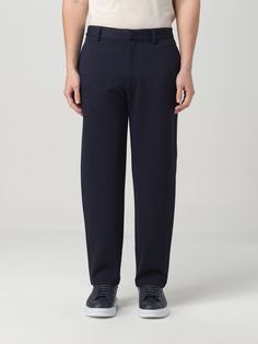 Pants EMPORIO ARMANI Men color Blue Navy Business Casual Pants With Straight Hem, Navy Business Casual Bottoms With Straight Hem, Navy Straight Hem Pants For Business Casual, Navy Bottoms For Business Casual With Straight Hem, Navy Casual Dress Pants For Business Casual, Navy Casual Pants With Straight Hem, Navy Casual Pants For Business Casual, Blue Straight Hem Bottoms For Business Casual, Blue Bottoms With Straight Hem For Business Casual