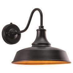 an outdoor wall light that is black and has a wooden shade on the outside side