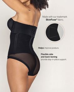 This incredible waist cincher made with our super comfy compression SkinFuse® fabric features flexible boning on the sides and back for extra support. It's functional and discrete! You can wear it all day, every day, since it has no noticeable seams, making it invisible under clothes. We guarantee the highest quality and comfort from this piece because you deserve the best. You can wear it daily to improve your posture, during workouts at the gym, after surgery, or postpartum. Abdominal Binder, Waist Trainer Vest, Latex Waist Trainer, Waist Cincher, Legging Sport, Waist Trainer, Support Bras, Sport Running, Lumbar Support