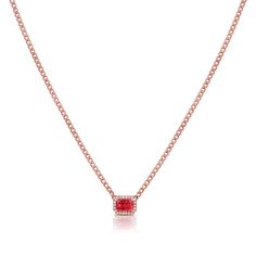 Adorn your neckline with the luxurious elegance of our Ruby Designer Links Necklace, meticulously crafted in radiant 14K gold. This exquisite piece features a series of designer links adorned with fiery rubies and sparkling diamonds, totaling 0.73 carats, creating a captivating symphony of color and brilliance. Diamond Necklace made in 14K Yellow/White/Rose Gold Elegant Ruby Necklace In Rose Gold, Elegant Rose Gold Ruby Necklace, Luxury Red Ruby Diamond Necklace, Rose Gold Necklace, White Rose Gold, Sparkle Diamonds, Link Necklace, White Rose, Yellow White