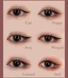 Makeup Ala Korea, Makeup Asia, Makeup Ulzzang, Bentuk Alis, Lakaran Fesyen, Dag Make Up, Tutorial Eyeliner