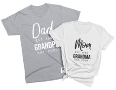 "➽ Price for 1 T-shirt ➽ Add each Shirt separately to your shopping cart. Being pregnant during Christmas can be fun and unique! Need some ideas? Soon-to-be Grandma & Grandpa will be so exited to wear these Soft and Cozy T-shirts during this Holiday Season and they will definitely enjoy the Best Christmas Gift Ever! Trow your pregnancy announcement to your parents with this Matching Pajama Set. It makes the perfect outfit for your Christmas Family Photos as well. Mix and Match the shirt's co Matching Custom Print T-shirt For Family Events, Matching Family Graphic Print T-shirt, Family Matching T-shirt With Letter Print For Family Events, White T-shirt For Father's Day Family Events, White Graphic Tee For Family Events, Matching Graphic Print T-shirt For Gift, White Graphic Tee For Family, Family Matching Text Print T-shirt For Gift, Family Matching Text Print T-shirt Gift