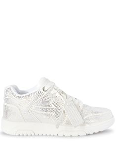 white recycled polyester rhinestone embellishment signature Arrows motif signature Zip Tie tag front lace-up fastening round toe flat rubber sole Farfetch Shoes, Rhinestone Sneakers, Off White Out Of Office, Office Sneakers, Off White Shoes, Pink Friday, White Shoes Sneakers, Out Of Office, Zip Ties