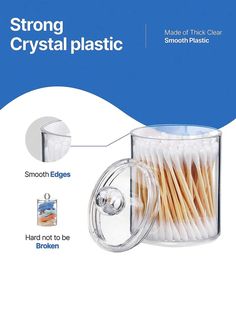 a clear plastic cup with toothpicks in it and instructions on how to use it