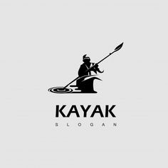 the logo for kayak is designed to look like a man in a boat with a paddle