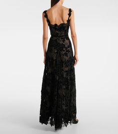 Lace Evening Dress With Ruffles, Evening Gown With Lace Trim And Maxi Length, Evening Maxi Gown With Lace Trim, Evening Velvet Dress With Ruffles, Floor-length Evening Dress With Scalloped Lace, Luxury Lace Trim Dress For Gala, Floor-length Lace Trim Gown For Gala, Formal Floor-length Gown With Lace Trim, Evening Gown With Lace Trim