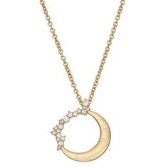 Complement your wardrobe with the eye-catching style of this Charles & Colvard lab-created moissanite moon and star pendant necklace. Complement your wardrobe with the eye-catching style of this Charles & Colvard lab-created moissanite moon and star pendant necklace. Metal: 14k white gold, 14k rose gold, 14k gold Chain length: 16 in. + 2-in. extender Length: 3/4 in. Packaging: boxed Plating: rhodium Finish: polished Chain type: cableSTONE DETAILS Stone type: lab-created moissanite Total weight: Elegant White Gold Crescent Jewelry, Elegant Crescent White Gold Jewelry, Formal White Gold Crescent-shaped Pendant, Elegant Crescent Necklace For Wedding, Formal Crescent White Gold Jewelry, Elegant Crescent Wedding Necklace, Elegant Crescent Rose Cut Diamond Jewelry, Fine Jewelry Crescent Cubic Zirconia, Fine Jewelry Crescent Shaped Cubic Zirconia