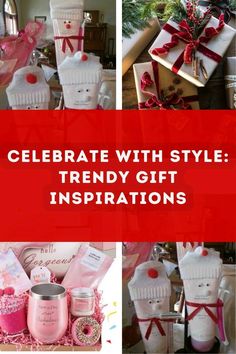 the collage shows different items that are for christmas and other holiday gifts in red, white