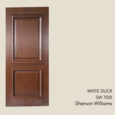 an image of a door with the words white duck on it's front side