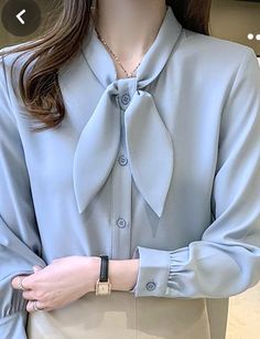 Long Sleeve Chiffon Shirt, Office Blouse, Chiffon Shirt Blouse, Women Chiffon Blouse, Bow Shirts, Blouse Tops, Straight Dress, Chiffon Long Sleeve, Women Blouses