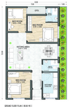 the floor plan for a two story house