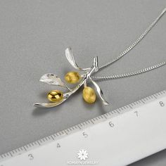 Olive Leaves Branch Fruits Necklace – ROMAYN JEWELRY Sterling Silver Necklaces With Matching Earrings For Anniversary, Sterling Silver Necklace With Matching Earrings For Anniversary, Pierced Sterling Silver Jewelry For Mother's Day, Mother's Day Pendant Earrings, Pendant Jewelry For Anniversary, Pendant Pierced Jewelry For Anniversary, Yellow Gold Plated Sterling Silver Jewelry, Sterling Silver Jewelry With Yellow Gold Plating, Yellow Sterling Silver Pendant Jewelry