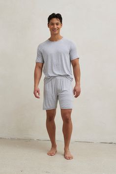 The perfect pairing of our casual Lounge Short with our classic Harris T-Shirt. Great for lounging around or keeping cozy under the covers. Different from our classic drawstring pants, these shorts have a covered elastic waistband. Made from our signature ultra-soft and breathable fabric. This set includes a T-Shirt and Lounge Short. Made in Canada. 93% Viscose from Bamboo / 7% Spandex. S (28-30), M (32-34), L (36-38), XL (40-42). Machine washable and dryer friendly. Sporty Relaxed Fit Pajama Shorts For Relaxation, Comfortable Everyday Pajama Shorts, Comfortable Relaxed Fit Pajama Shorts, Casual Relaxed Fit Pajama Shorts For Everyday, Comfy Relaxed Fit Shorts For Loungewear, Casual Relaxed Fit Everyday Pajama Shorts, Sporty Relaxed Fit Pajama Shorts For Loungewear, Athleisure Cotton Pajama Shorts For Relaxation, Solid Color Relaxed Sleepwear