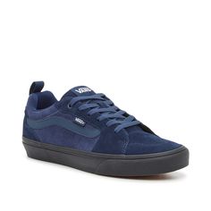 Vans-Filmore Sneaker - Men's The Filmore sneakers are a versatile option that can easily be dressed up or down. These kicks feature the classic sporty style that you expect from Vans, but are elevated by their high-quality suede material that ties any look together. Crafted with a ribbed design and layered accents for a textured touch. Navy Low-top Casual Skate Shoes, Casual Navy Low-top Skate Shoes, Vans Casual Skate Shoes With Elastic Laces, Navy Casual Vans Sneakers, Casual Navy Vans Sneakers, Blue Outdoor Sneakers With Vulcanized Sole, Navy Low-top Vans Skate Shoes, Navy Vans Skate Shoes For Streetwear, Blue Vulcanized Sole Sneakers For Outdoor