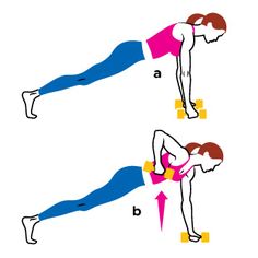 a woman doing push ups on her legs with the help of an exercise chart below