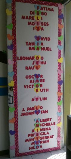 a bulletin board with the names of different languages in spanish and latin, on it