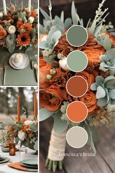 an orange and green wedding color scheme