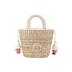 Introducing our exquisite mini tote bag crafted from sustainable bangkuan fibers, elegantly designed in a striking white and red color scheme with an adorable embroidered Westie motif. This versatile tote seamlessly blends style and functionality, making it the perfect companion for any occasion. The eco-friendly bangkuan material not only adds a touch of uniqueness but also ensures durability and sustainability. The carefully embroidered Westie detailing adds a charming and playful element, mak Embroidered Beige Straw Bag For Daily Use, Daily Use Embroidered Bucket Bag, Beige Embroidered Straw Bag For Everyday Use, White Top Handle Crochet Bag For Beach, White Crochet Beach Bag With Top Handle, White Crochet Top Handle Bag For Beach, Embroidered Tote Beach Bag, Beige Embroidered Straw Tote Bag, White Top Handle Crochet Bag For Shopping