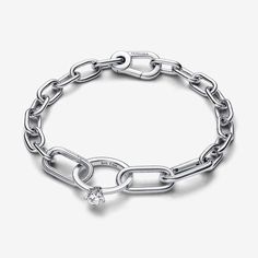 Commit to the most important person in your life - yourself - with the Pandora ME Marry Me Double Link. Hand-finished and engraved with the reminder "Self love", this sterling silver double styling link features a rounded rectangular link connected to a small solitaire ring. Wear yours between styling connectors on your Pandora ME link chain bracelets or necklaces, or hang it on a pair of hoops for a unique statement. | Pandora ME Marry Me Double Link in Sterling silver Pandora Me, Pandora Logo, Bracelet Pandora, Silver Bracelets For Women, Pandora Rings, Dope Jewelry, Charli Xcx, Jewelry Lookbook, Pandora Bracelet