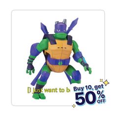 an advertisement for a toy store featuring a teenage mutant from the movie teenage mutant turtles