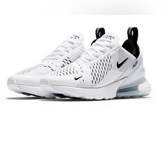 Nike Women’s Air Max 270 Shoes Color: White/Black Brand: Nike Nike Air Max 270 Women, Nike Air Max 270 White, Nike Airmax 270, Nike Noir, Buty Marki Nike, Royal Blue Shoes, Air Max 180, Swimsuits Outfits, Cute Nike Shoes