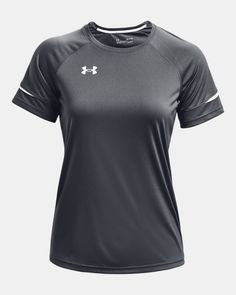 UA Tech™ fabric is quick-drying, ultra-soft & has a more natural feel|Material wicks sweat & dries really fast|Raglan sleeves Moisture-wicking Jersey For Training, Sporty Team-colored Jersey For Training, Sporty Jersey T-shirt For Training, Moisture-wicking Jersey Sports Top, Team-colored Breathable Sportswear Tops, Sportswear Jersey Tops For Training, Moisture-wicking Sportswear For Team Events, Jersey Gym Tops With Team Name, Sporty Short Sleeve Training Jersey