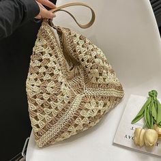 Summer Women Weave Straw Tote Bag New In Travel Big Beach Bags Handmade Lady High-capacity Handbag [23y 8m 29d] Straw Tote Bag, Bags Handmade, Woman Weaving, Straw Tote, Beach Bags, Branded Handbags, Black Khakis, Black Handbags, Beach Bag