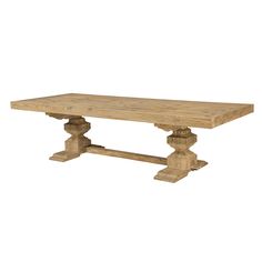 an old wooden table with two legs and a square top, on a white background